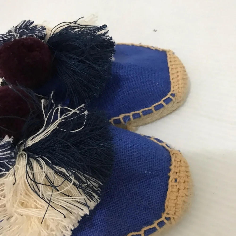 Tonivis Blue and Cream Espadrille mules Size 8